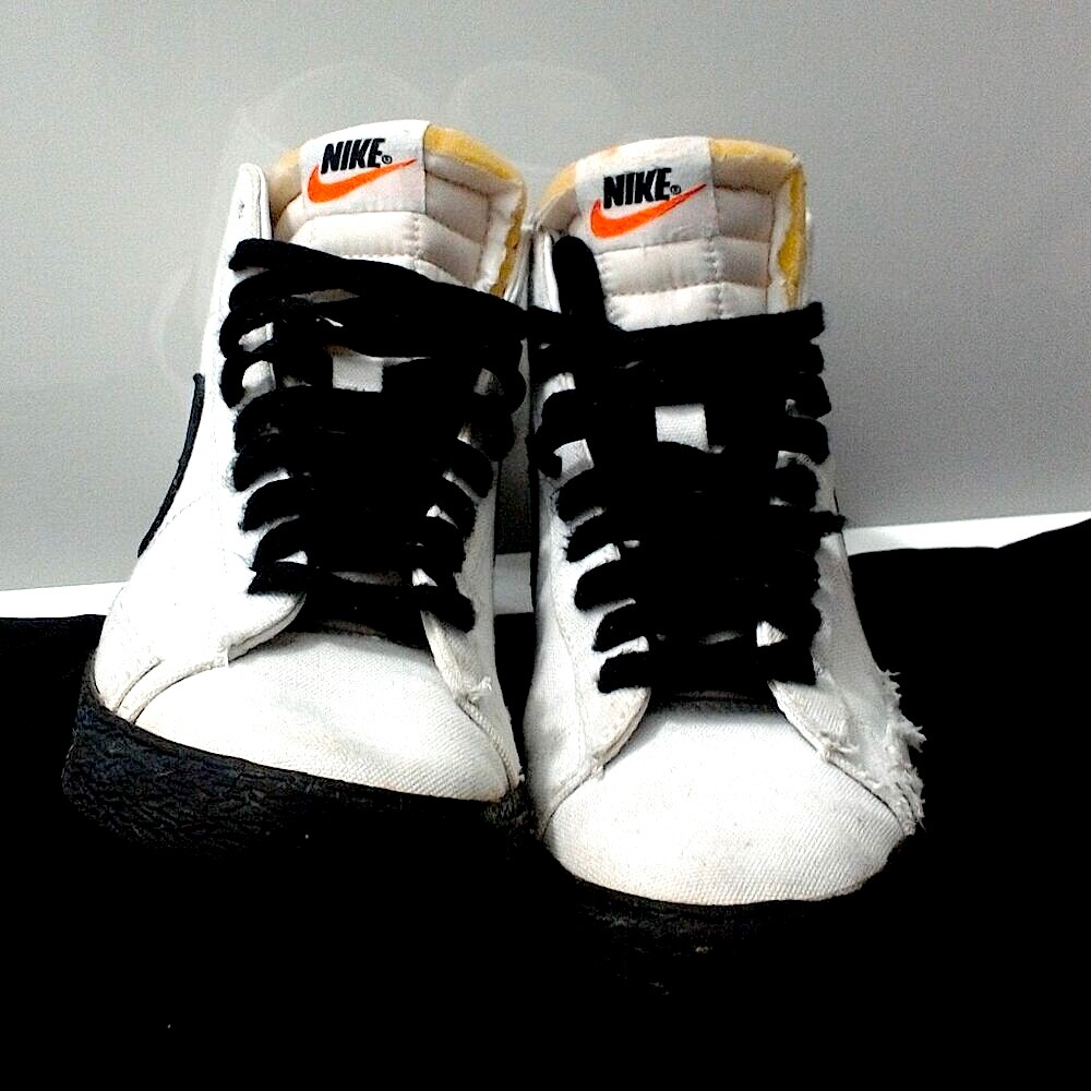 NIKE Blazer blk & wht raw canvas hi tops Mens 7 Narrow or Womens 8.5 - Picture 9 of 14